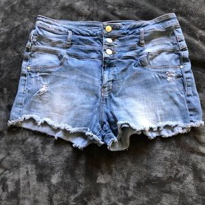 High waisted, Distressed, jean shorts